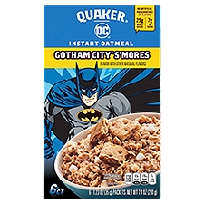 Quaker Gotham City S'Mores Instant Oatmeal, 1.23 oz, 6 count