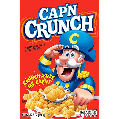 Cap'n Crunch Sweetened Corn & Oat Cereal 12.6 Oz
Sweet and with a crunch you can't resist, nothing competes with Cap'n Crunch. Grab a bowl or cup for an easy snack that goes great with couch time, anytime.