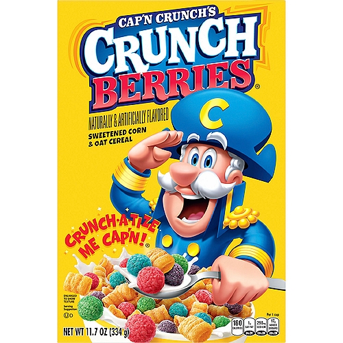 CAPTAIN CRUNCH  BERRY 11.7OZ 14CS
Sweet and with a crunch you can't resist, nothing competes with Cap'n Crunch. Grab a bowl or cup for an easy snack that goes great with couch time, anytime.