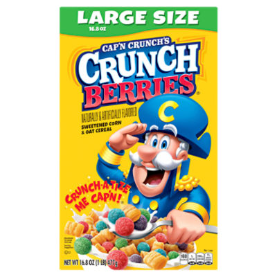 Cap'n Crunch's Crunch Berries Sweetened Corn & Oat Cereal Large Size, 16.8 oz