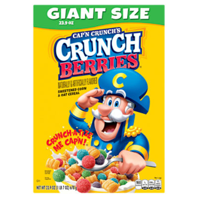 Cap'n Crunch's Crunch Berries Sweetened Corn & Oat Cereal Giant Size, 23.9 oz, 23.9 Ounce