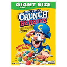 Cap'n Crunch Corn & Oat Cereal, Sweetened Crunch Berries Naturally & Artificially Flavored, 23.9 Ounce