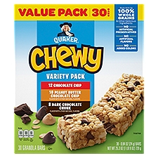 Quaker Chewy Granola Bars Variety Pack, 0.84 oz, 30 count