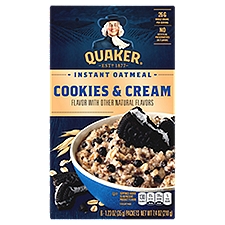 Quaker Cookies & Cream Instant Oatmeal, 6 count, 1.23 oz