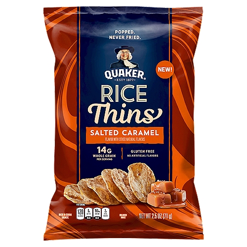 Quaker Rice Thins Salted Caramel Flavor Rice & Corn Snack, 2.5 oz