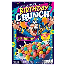 Cap'n Crunch's Birthday Crunch Birthday Cake Flavor Sweetened Corn and Oat Cereal, 9 oz
