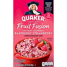 Quaker Instant Oatmeal Fruit Fusion, Raspberry Strawberry, 8.4 Oz, 6 Count