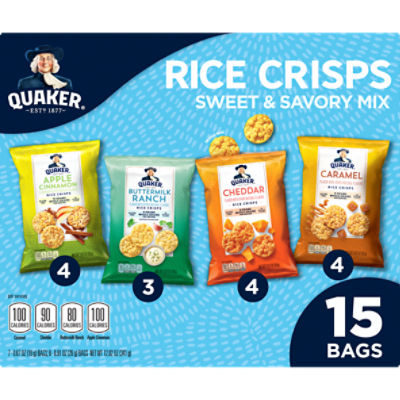 Quaker Rice Crisps Sweet & Savory Mix Variety 12.02 Oz 15 Count