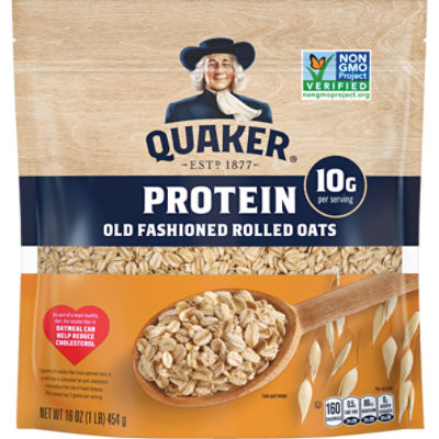 Quaker Protein Old Fashioned Rolled Oats 16 Oz