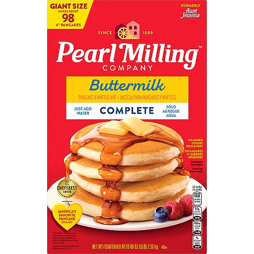 Pearl Milling Company Complete Pancake & Waffle Mix, Buttermilk, 80 Oz, Giant Size