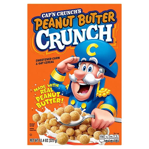 Cap'n Crunch's Peanut Butter Crunch Sweetened Corn & Oat Cereal, 11.4 oz