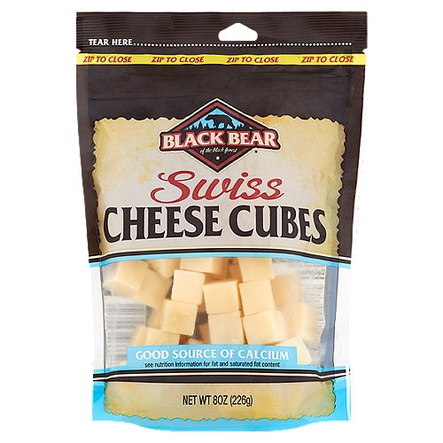 Black Bear Swiss Cheese Cubes, 8 oz