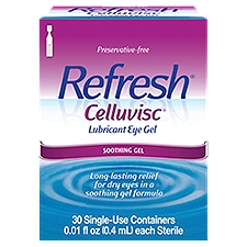 Refresh Celluvisc Lubricant Non-Preserved Tears, Eye Gel, 30 Each