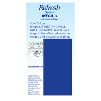 Refresh Optive MEGA 3 Lubricant Eye Drops Non Preserved Tears