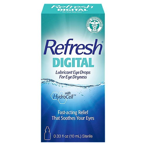Refresh Digital Lubricant Eye Drops for Eye Dryness, 0.33 fl oz