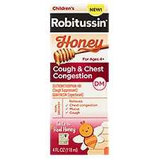 Robitussin Children's Non-Drowsy Honey Cough & Chest Congestion, Liquid, 4 Fluid ounce