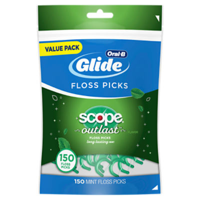 Oral-B Glide +Scope Outlast Flavor Floss Picks Value Pack, 150 count