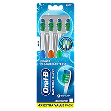 Oral-B Bacteria Blast Soft, Toothbrushes, 4 Each