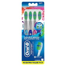 Oral-B Indicator Color Collection Toothbrushes Value Pack, Soft, 4 count