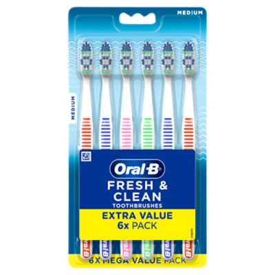 Oral-B Healthy Clean Toothbrushes, Medium, 6 Count