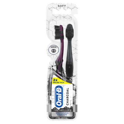 Oral-B Charcoal Toothbrushes, Soft, 2 Count, 2 Each