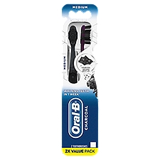 Oral-B Charcoal Medium, Toothbrushes , 2 Each