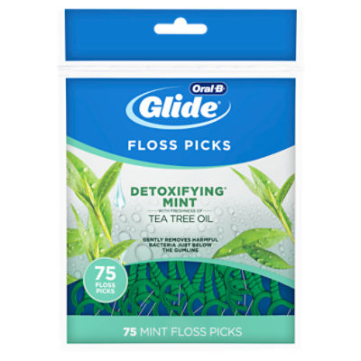 OralB Glide Detoxifying Mint Dental Floss Picks infused with Tea Tree