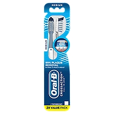 Oral-B CrossAction All In One Medium Toothbrushes Value Pack, 2 Count