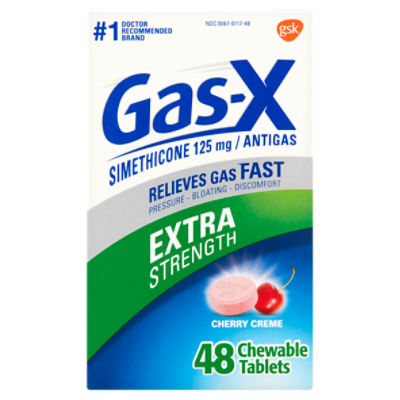 GasX Extra Strength Cherry Creme Simethicone 125 mg, Chewable Tablets
