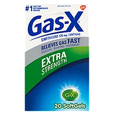 Gas-X Extra Strength Simethicone Softgels, 125 mg, 20 count, 20 Each