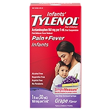 Tylenol Infants' Grape Flavor Pain + Fever Liquid, 1 fl oz