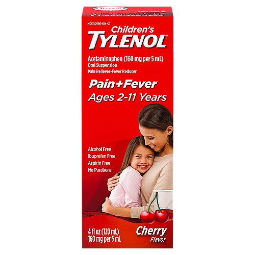 Tylenol Children's Pain + Fever Cherry Flavor Oral Suspension, Ages 2-11 Years, 4 fl oz