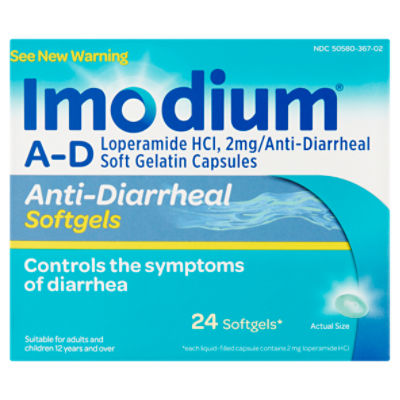 Imodium Anti-Diarrheal Softgels, 2 mg, 24 count