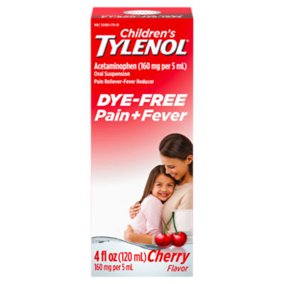 Children's Tylenol  Cherry Flavor Oral Suspension, Ages 2-11 Years, 4 fl oz