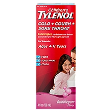 Tylenol Children's Bubble Gum Flavor Oral Suspension, Ages 4-11 Years, 4 fl oz