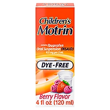Children's Motrin Ibuprofen Kids Medicine, Berry Flavored, Dye-Free, 4 fl. oz, 4 Fluid ounce