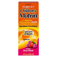 Motrin Children's Original Berry Flavor Oral Suspension, For Ages 2 to 11 Years, 4 fl oz, 4 Fluid ounce