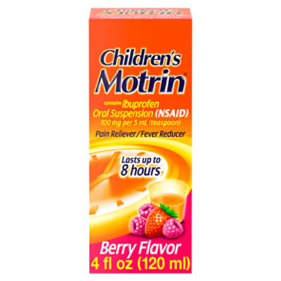Motrin Original Berry Flavor Children's Pain Reliever/Fever Reducer for ages 2 to 11, 4 fl oz