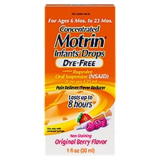 Motrin Concentrated Original Berry Flavor Infants' Drops, For Ages 6 Mos. to 23 Mos., 1 fl oz