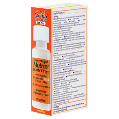 Motrin Original Berry Flavor Infants' Drops Pain Reliever, For Ages 6 Mos. to 23 Mos., 1 fl oz Image 9 of 10