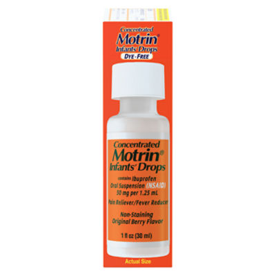 Motrin Original Berry Flavor Infants' Drops Pain Reliever, For Ages 6 Mos. to 23 Mos., 1 fl oz Image 7 of 10