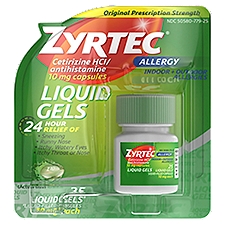 ZYRTEC Original Prescription Strength Allergy Liquid Gels, 10 mg, 25 count
