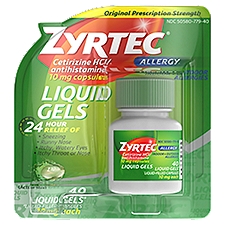 ZYRTEC Allergy Liquid Gels, 40 Each