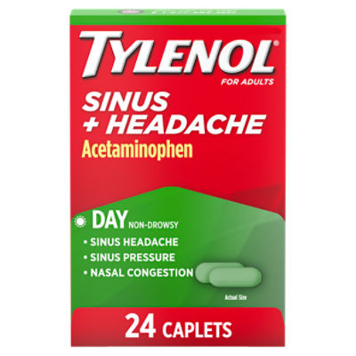 Tylenol Sinus + Headache Non-Drowsy Daytime Caplets, 24 ct