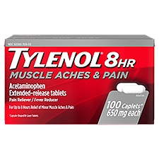 Tylenol 8 Hr Muscle Aches & Pain 650 mg, Extended-Release Tablets, 100 Each