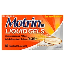 Motrin IB Ibuprofen Liquid Gels, 200 mg, 20 count