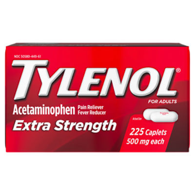 Tylenol Extra Strength Acetaminophen Caplets for Adults, 500 mg, 225 count