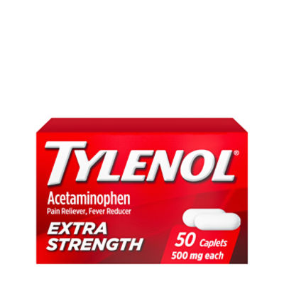 Tylenol Extra Strength Acetaminophen Caplets for Adults, 500 mg, 50 count