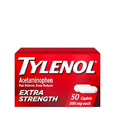Tylenol Extra Strength Acetaminophen Caplets for Adults, 500 mg, 50 count