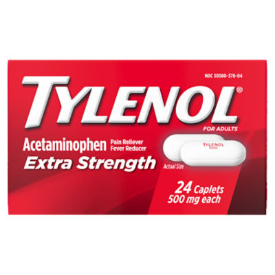 Tylenol Extra Strength for Adults Caplets, 500 mg, 24 count